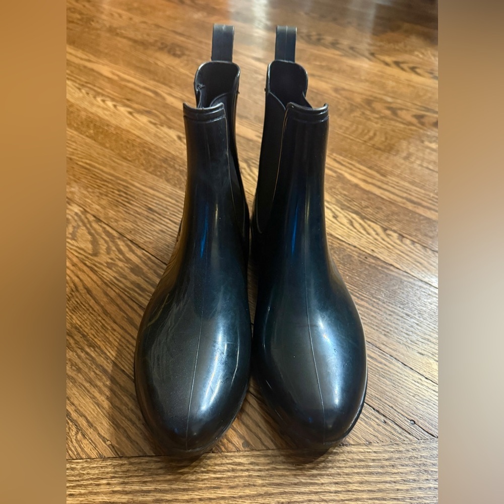 Henry Ferrera Chelsea‎ Rain Boots Womens 9 Black Waterproof Glossy Gorpcore
